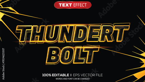 3d text effect thunder bolt theme