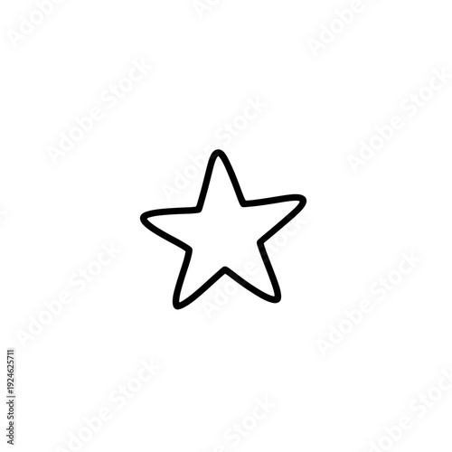 Hand-drawn star icon on white background