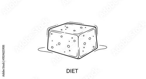 Healthy Food Cube Icon: Diet, Nutrition, Weight Loss, Healthy Eating Concept