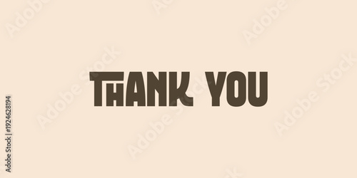 Thank You Bold Distressed Block Typography Vector Design