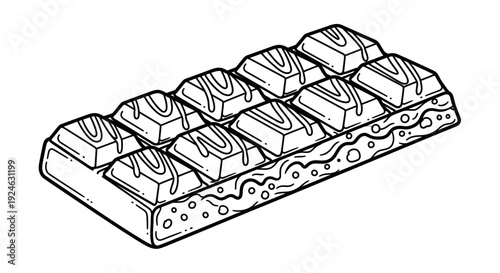 Hand-drawn Chocolate Bar Illustration - Sweet Treat Icon