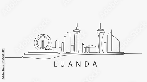 Flat Design one line without breaking the Luanda city.