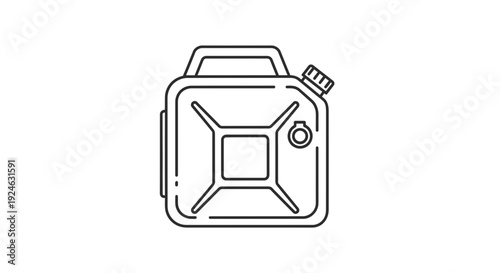 Gasoline Can Icon Line Art Vector Illustration