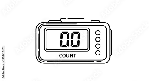 Digital Counter Device with Large Display Showing Zero
