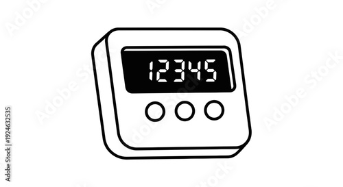 Digital Counter Displaying 12345 with Three Buttons