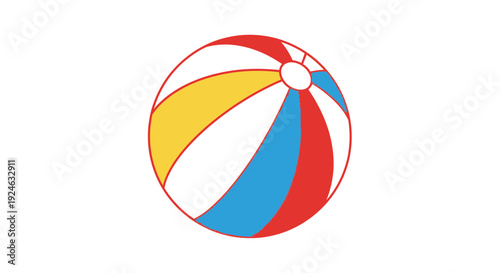 Colorful Beach Ball Isolated on White Background, Summer Fun and Recreation