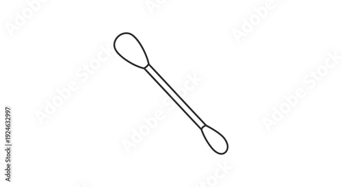 Cotton Swab Icon, Simple Line Art Illustration of a Q-tip