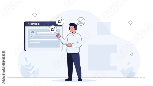 Customer Service Agent Helping Online, Digital Support Concept