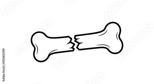 Broken Bone Icon, Medical Symbol of Fracture, Injury, and Pain