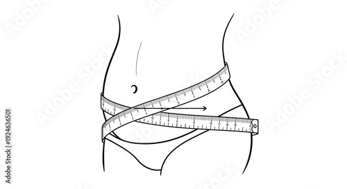 Woman measuring waist with tape measure for weight loss and fitness goals