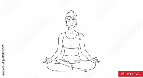 Woman Meditating in Lotus Pose, Yoga Practice, Zen Mindfulness, Calmness and Serenity