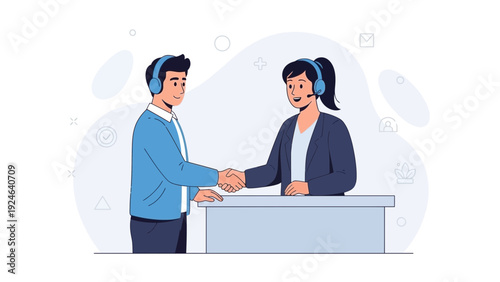 Customer Service Agreement: Handshake Between Call Center Agents