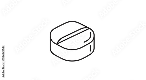 Single Pill Icon, Medicine, Health Care, Pharmaceutical, Simple Line Art