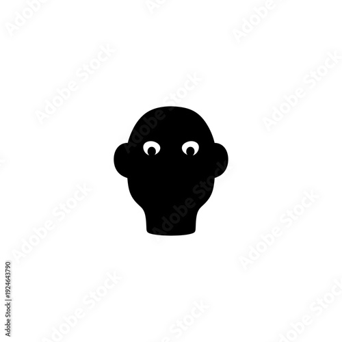 Abstract Head Silhouette Icon - Simple Minimalist Human Avatar