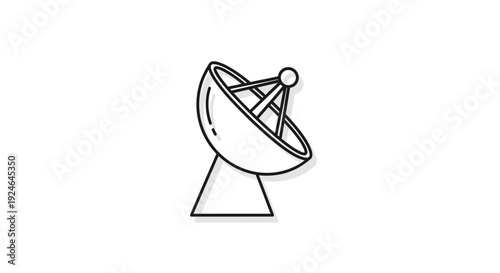 Satellite Dish Antenna Icon, Communication Technology, Signal Receiver, Broadcasting Equipment