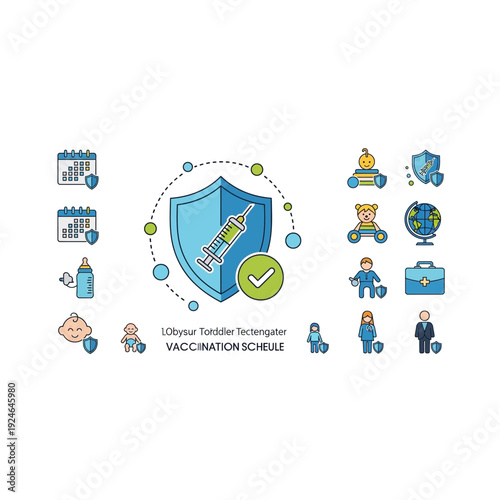 Global Vaccination Campaign and Medical Immunity Illustration