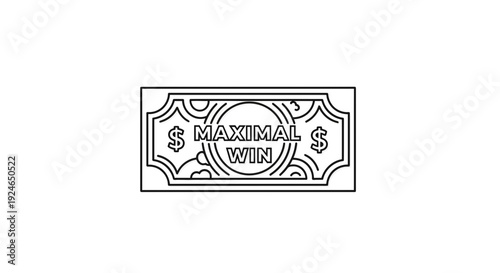 Maximal Win Money Symbol Line Art Illustration