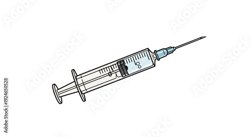 Medical Syringe with Needle and Liquid