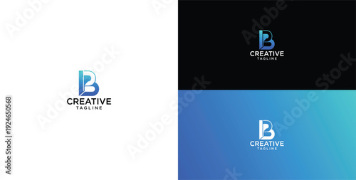 technology logo vector. B initial logo design