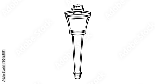 Hand-drawn illustration of a classic torch, symbolizing light, knowledge, and celebration
