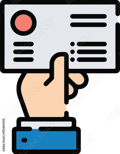 Production visit card icon color outline vector