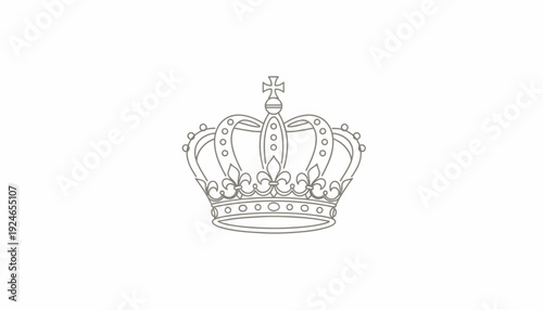 Elegant Crown Outline Icon, Royal Symbol of Power and Authority, Minimalist Design