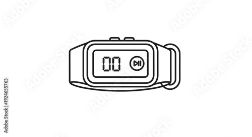 Digital Stopwatch Icon: Time Tracking, Sports Timer, Countdown, Measurement Tool