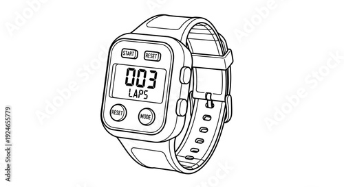 Digital Stopwatch Timer with Laps Counter on Wristband