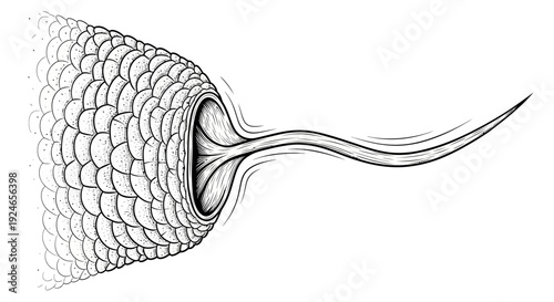 Detailed Illustration of a Scorpion Stinger and Tail Tip with Scales