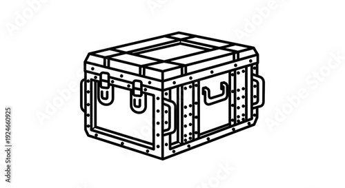 Vintage Metal Storage Box with Handles - Industrial Shipping Container Icon