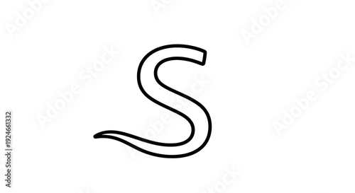 Stylized Snake Letter S, Alphabet, Calligraphy, Serpent, Reptile, Creative Design