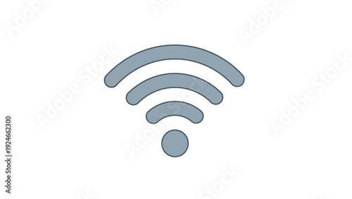 Wifi signal icon on white background.