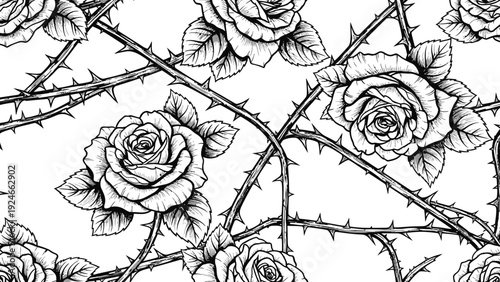 Black and white rose flowers.