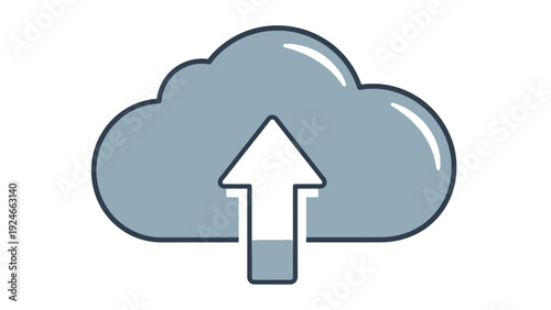Cloud Computing Upload Icon Symbol.