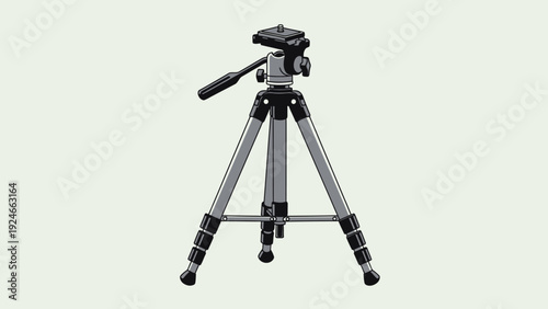 Camera Tripod on White Background.