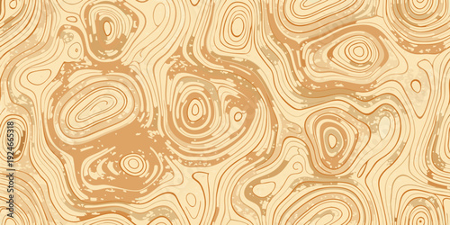 Abstract wood grain pattern with swirling beige and brown tones
