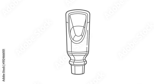 Line Drawing of a Vintage Beer Tap Handle with Ornate Design
