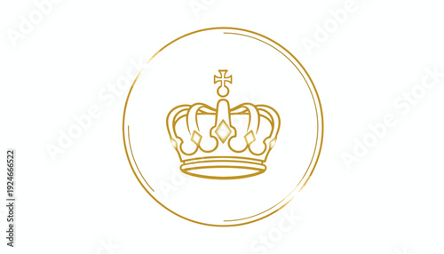 Golden Crown Icon Symbol, Royal Emblem, Luxury, Elegance, Power, Prestige, Luxury Brand Logo
