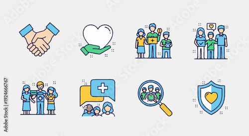 Set of Medical and Healthcare Icons.