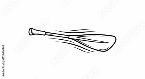 Hand Drawn Paddle for Kayaking or SUP, Dynamic Motion Lines, Vector Illustration