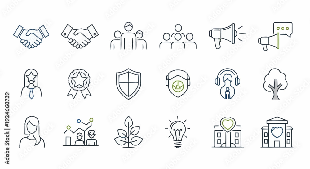 Fototapeta premium Collection of Simple Business Icons Set.