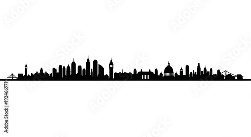 Black silhouette of a city skyline