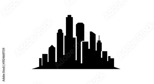 Black silhouette of a city skyline