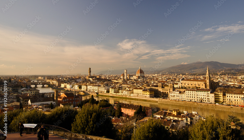 Fototapeta premium The Historic Centre of Florence in twilight