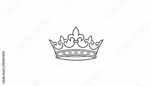 Elegant Royal Crown Icon, Symbol of Royalty, Power, and Luxury