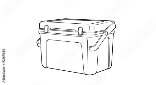 Cooler Box Outline Icon Vector Illustration