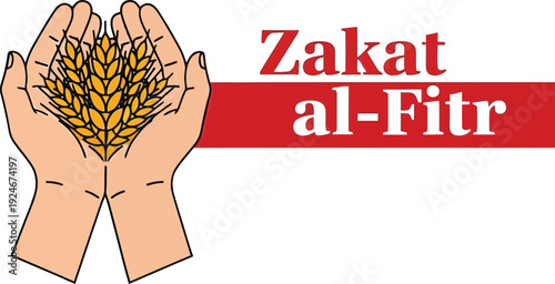 Illustration of Zakat al-Fitr: Symbol of Charity and Generosity in Ramadan Celebrations