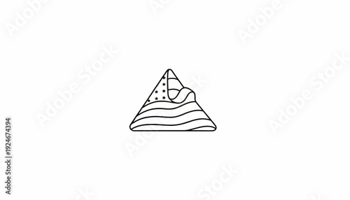 American flag folded into a triangle shape, patriotic symbol, abstract design