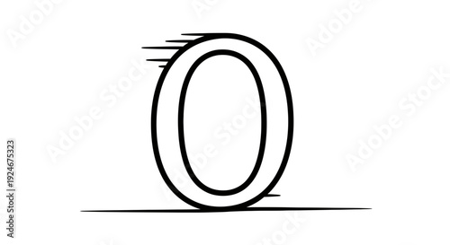 Speeding Letter O, Fast Motion, Quick Delivery, Dynamic Typography, Isolated on White