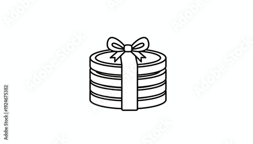 Stack of Coins Gift Wrapped with Ribbon and Bow, Financial Reward